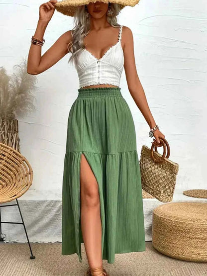 Frill Slit Skirt