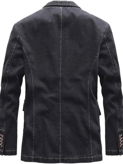 Men's Full Size Lapel Collar Long Sleeve Blazer Plus Size