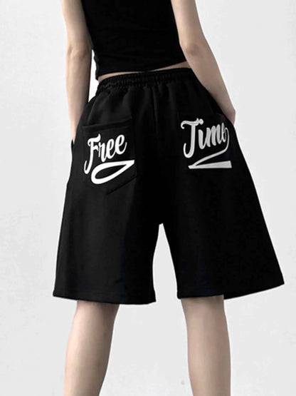 Drawstring Wide Leg Shorts