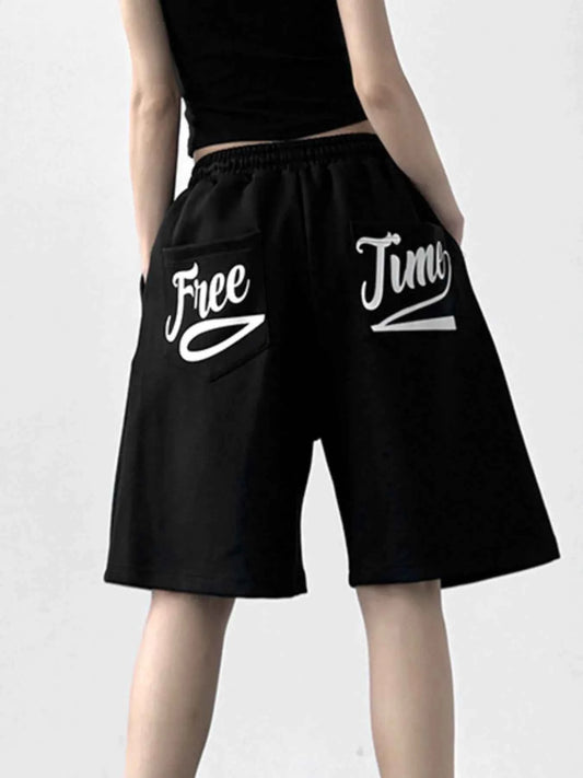 Drawstring Wide Leg Shorts