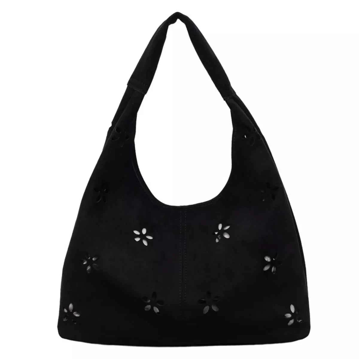 Floral Cutout Corduroy Shoulder Bag