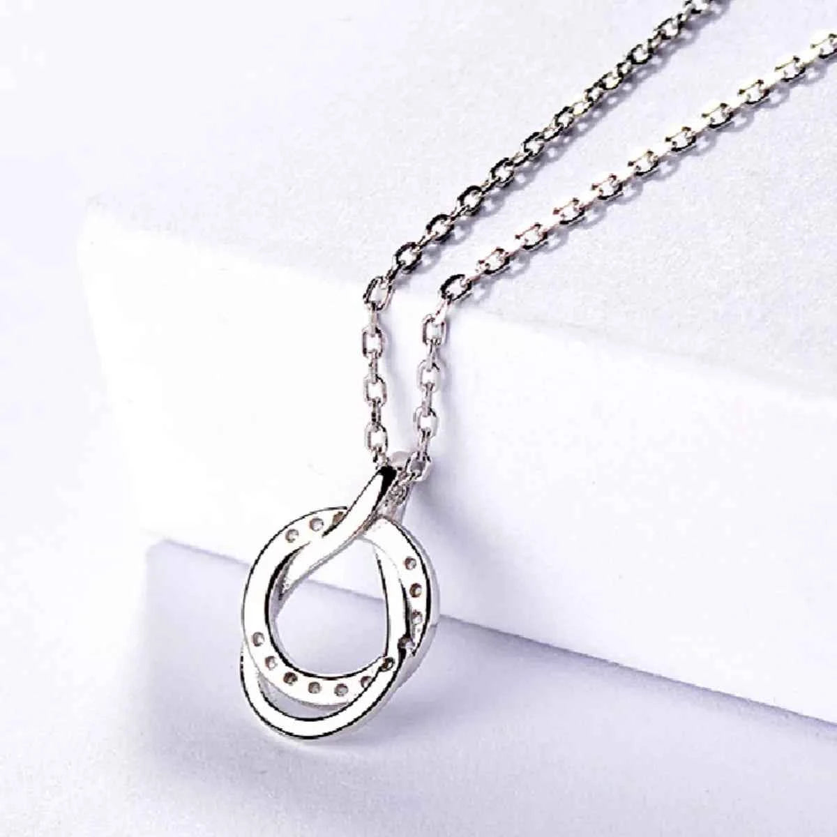 925 Sterling Silver Zircon Pendant Necklace