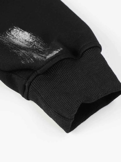 Men's Gothic Spider Web Graffiti Print Hoodie