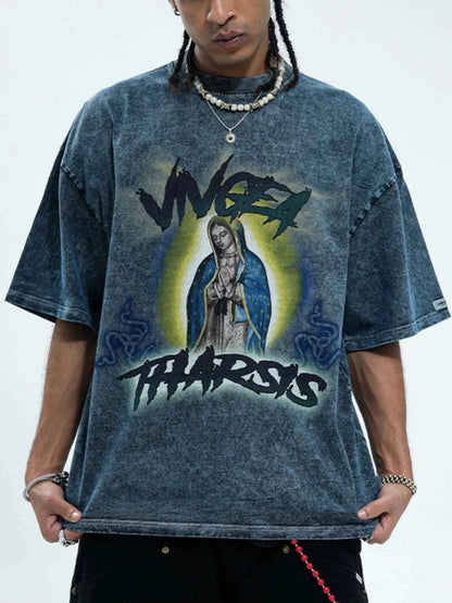 Men's Graphic Round Neck Short Sleeve T-Shirt