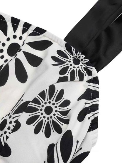 Floral Print Tie Strap Casual Maxi Dress