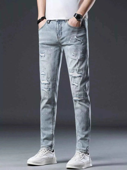 Men's Distressed Slim Fit Jeans