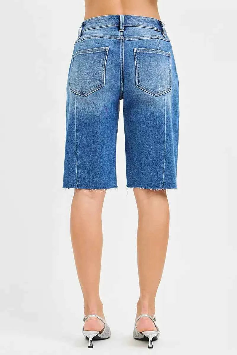 RISEN Raw Hem Slouchy Seamed Jorts