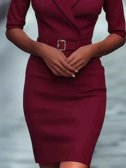 Surplice Half Sleeve Dress