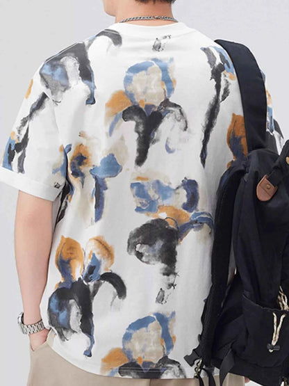 Men's Plus Size Contrast Round Neck Short Sleeve T-Shirt