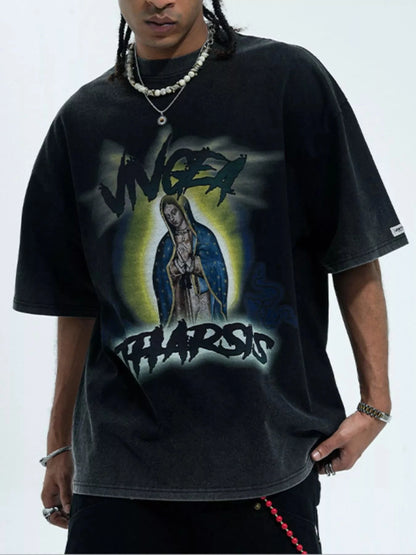 Men's Graphic Round Neck Short Sleeve T-Shirt