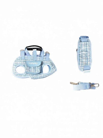 Plaid Pet Collar Harness and Leash Set