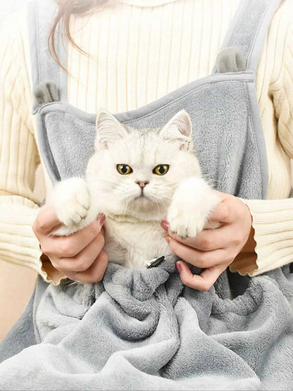 Cozy Pet Carrier Apron with Paw Holes