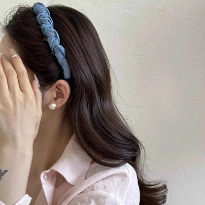 Denim Ruched Hair Headband