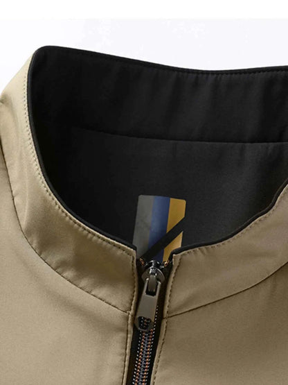 Men's Plus Size Zip Up Long Sleeve Jacket