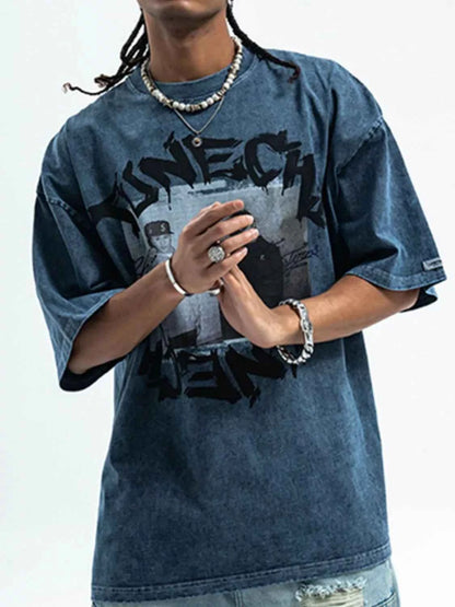 Men's Graphic Round Neck Short Sleeve T-Shirt