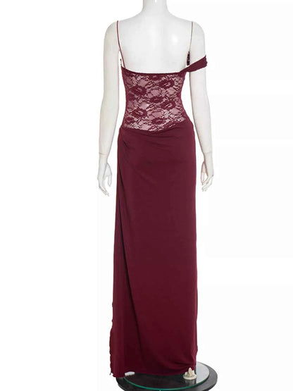 Split Lace Bodice Maxi Dress