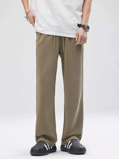 Men's Full Size Drawstring Wide Leg Casual Pants Plus Size