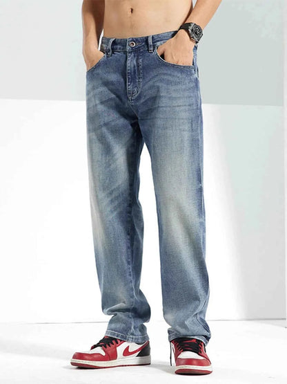 Men's Washed Straight Jeans