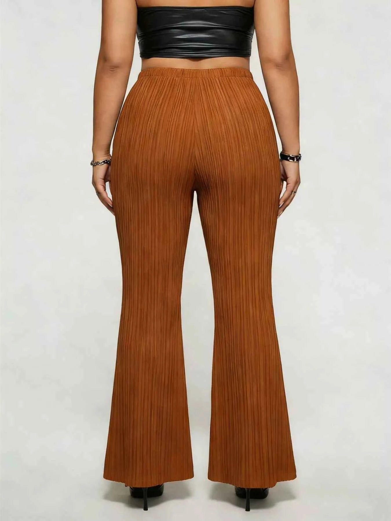 Plus Size High Waist Flare Pants