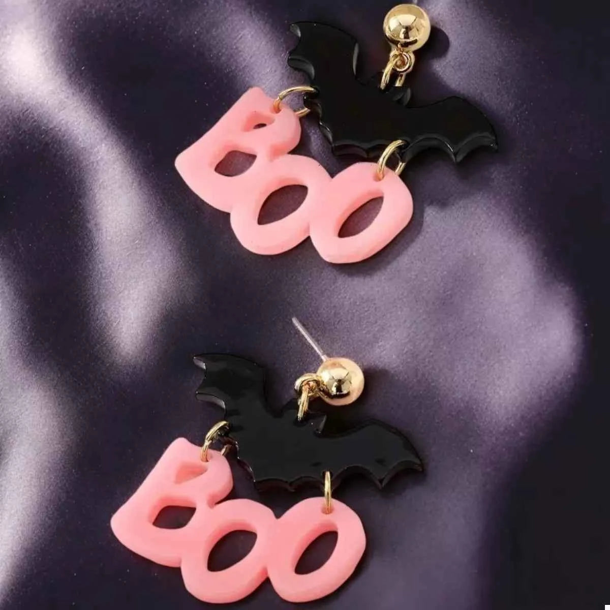 Halloween Bat Boo Dangle Earrings