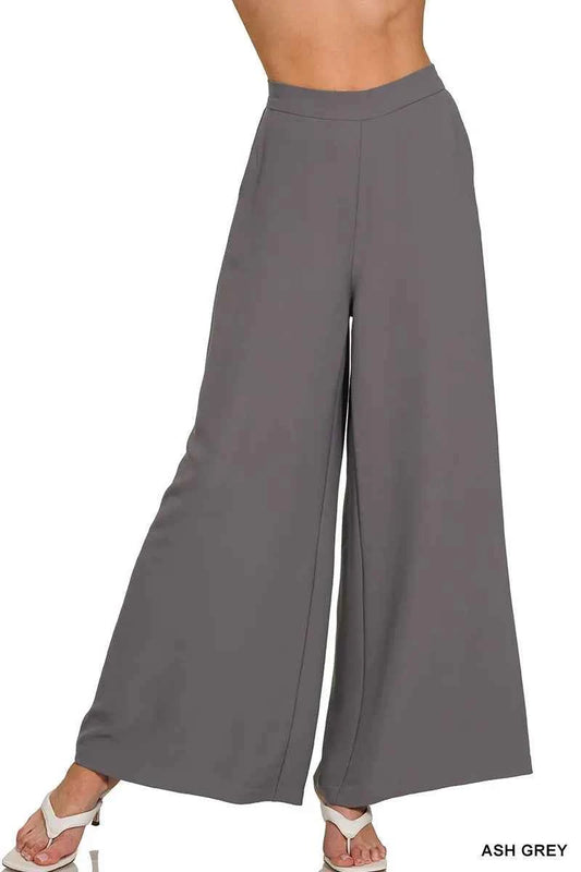 Zenana Relaxed Fit Elastic Waisted Wide Leg Pants