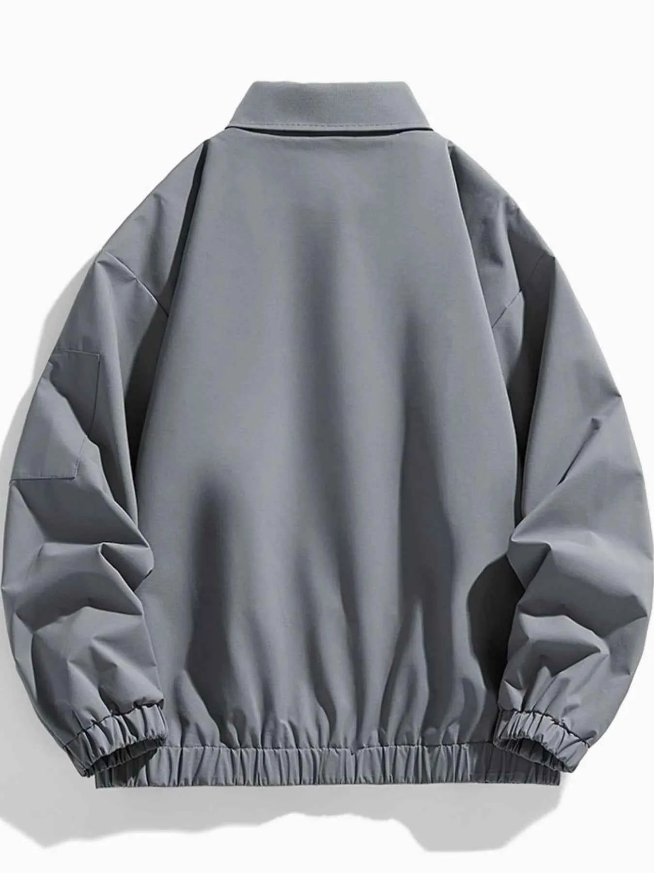 Men's Plus Size Elastic Hem Long Sleeve Jacket