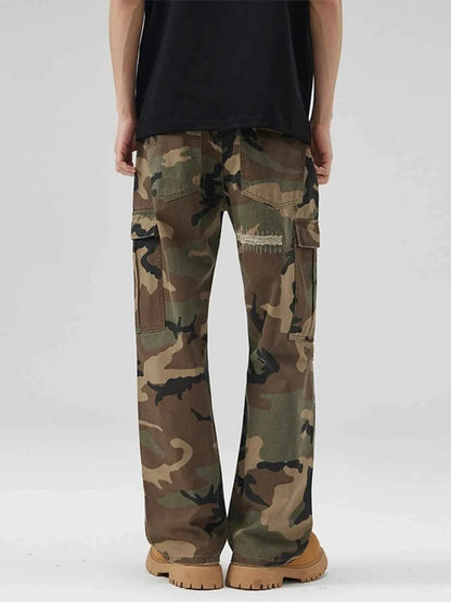 Men's Camouflage Distressed Cargo Pants