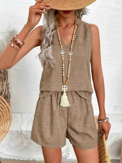 Notched Tank and Shorts Set