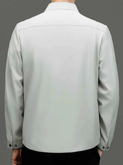 Men's Plus Size Button Up Long Sleeve Jacket