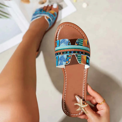 Bohemian Print Flat Sandals