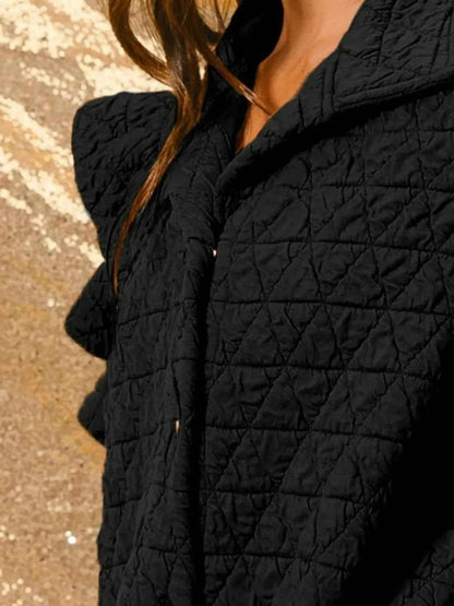 BiBi Quilting Knit Ruffle Sleeve Vest