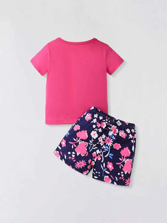 Children's Floral Sunglasses Tee and Shorts Set