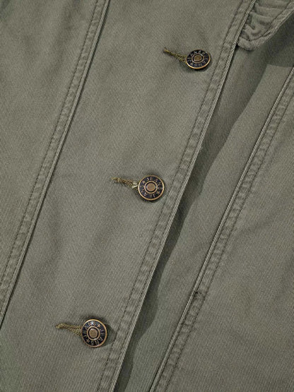 Ruffled Patchwork Denim Jacket Vest