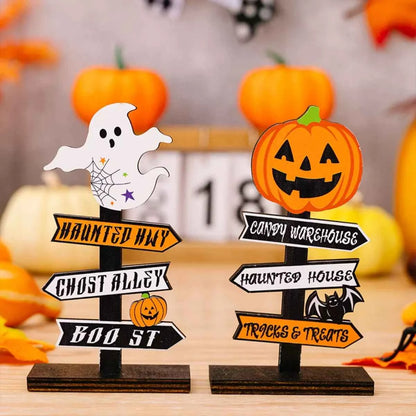 Halloween Wooden Signpost Ornaments