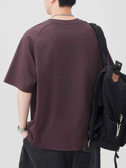 Men's Plus Size Contrast Round Neck Short Sleeve T-Shirt