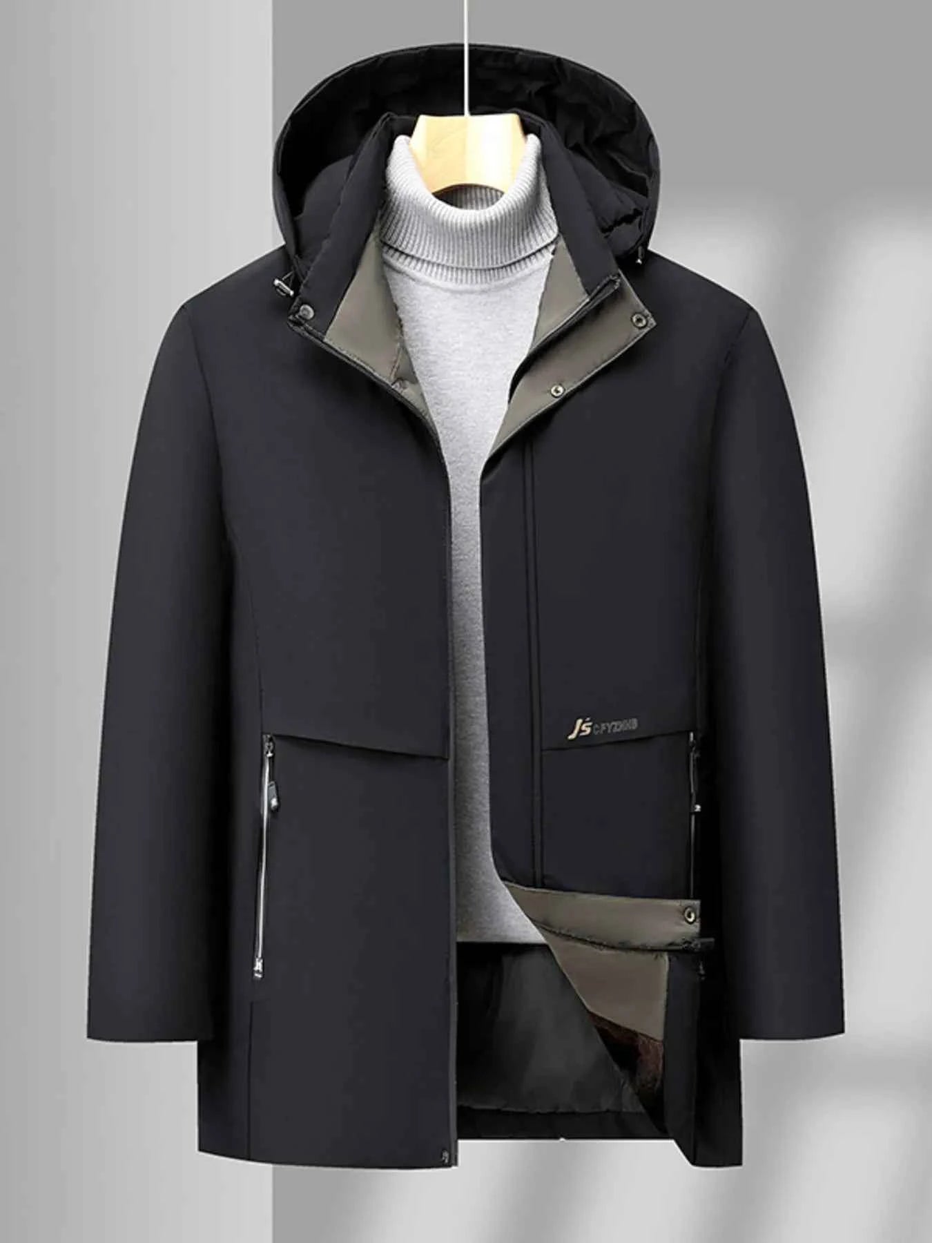 Men's Plus Size Thermal Lining Hooded Winter Coat