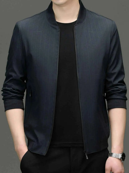 Men's Plus Size Zip Up Long Sleeve Jacket