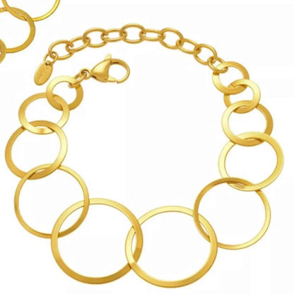 18K Gold-Plated Titanium Steel Round Bracelet