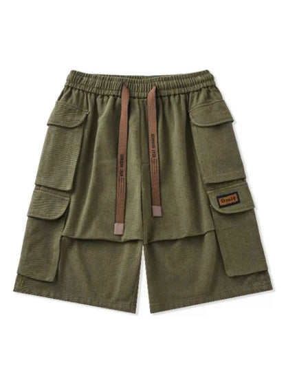 Men's Plus Size Drawstring Wide Leg Cargo Shorts