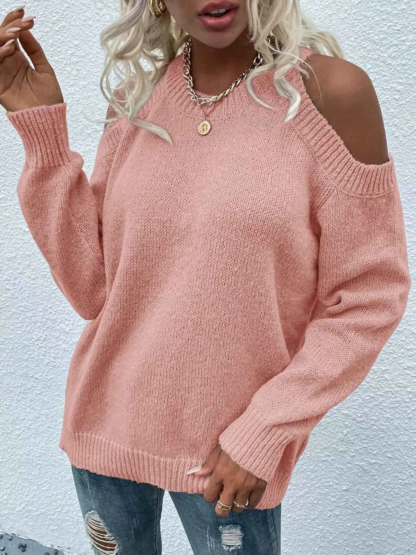 Cold Shoulder Knit Sweater