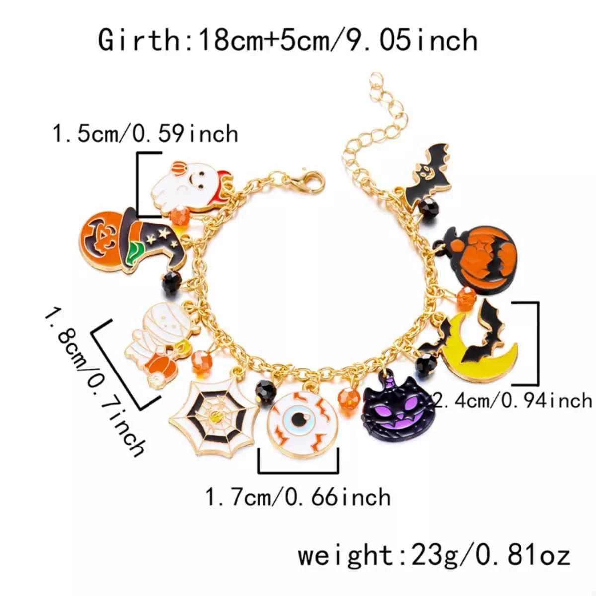 18K Gold-Plated Halloween Charm Bracelet