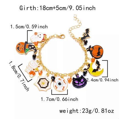 18K Gold-Plated Halloween Charm Bracelet
