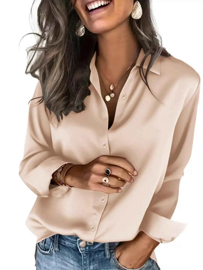 Satin Button-Down Shirt