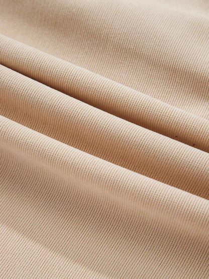 Corduroy Half Button Collared Long Sleeve Mini Dress