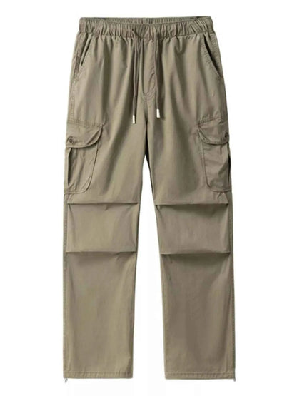 Men's Plus Size Drawstring Wide Leg Cargo Pants