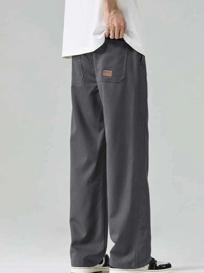 Men's Plus Size Casual Drawstring Wide Leg Pants