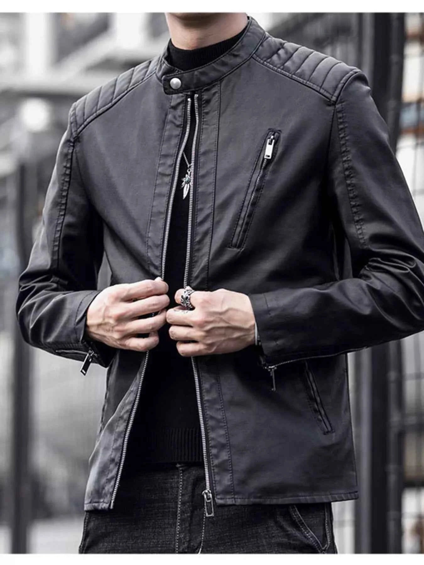 Men's Plus Size Zip Up Long Sleeve Jacket