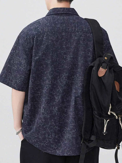 Men's Plus Size Button Up Half Sleeve Shirt