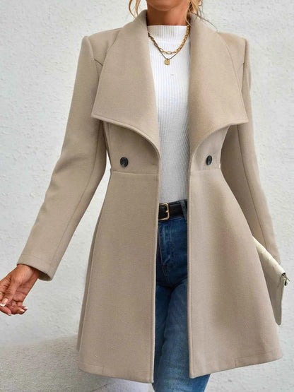 Collared Neck Double Breasted Coat