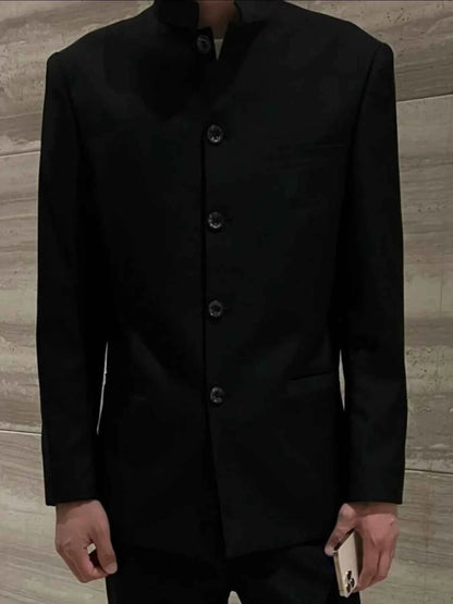 Men's Plus Size Button Up Long Sleeve Jacket